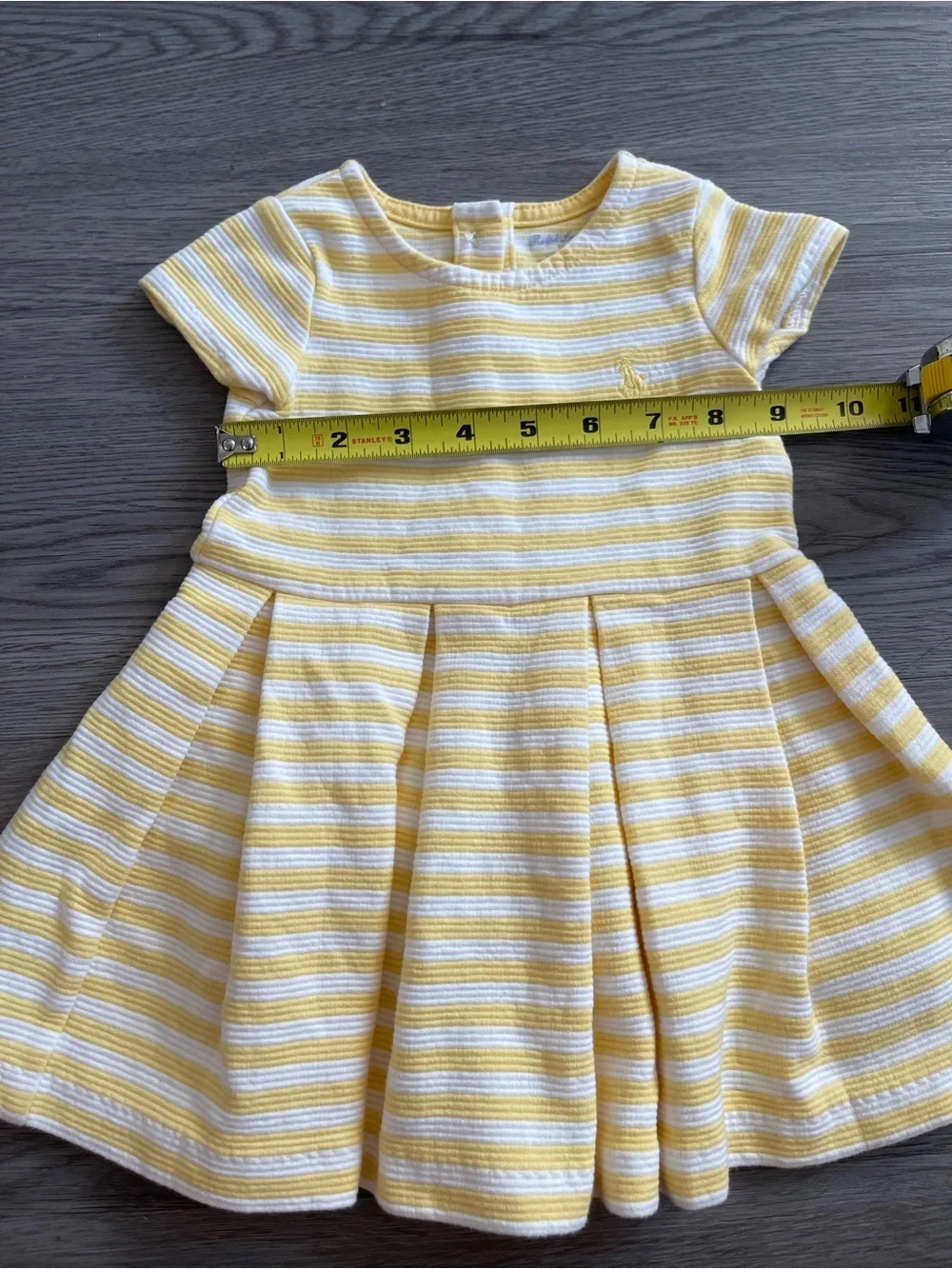 Ralph Lauren Yellow and White Striped Girls' dress 9M